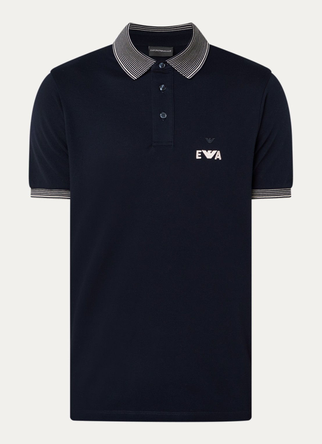 Armani Regular fit polo met logoborduring - voorkant 3 donkerblauw