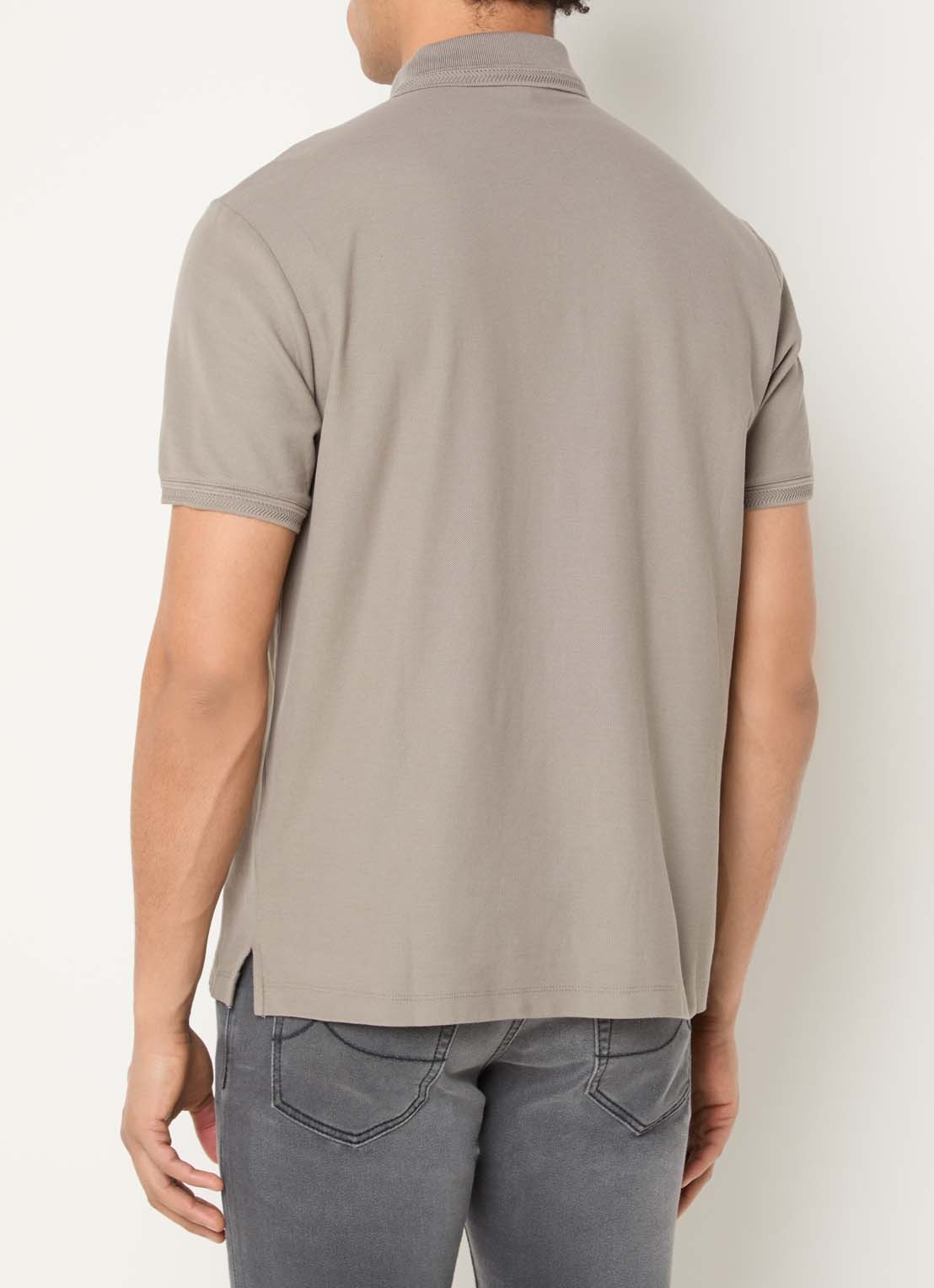 Armani Regular fit polo met logoborduring - achterkant 3 donkerbeige