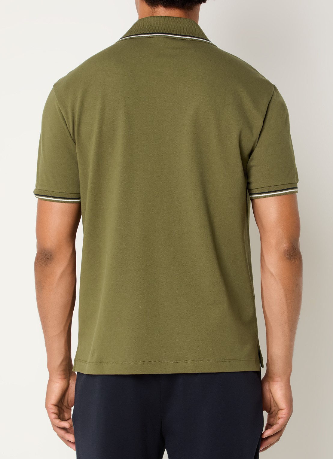 Armani Regular fit polo met logoborduring - achterkant 4 bronsgroen