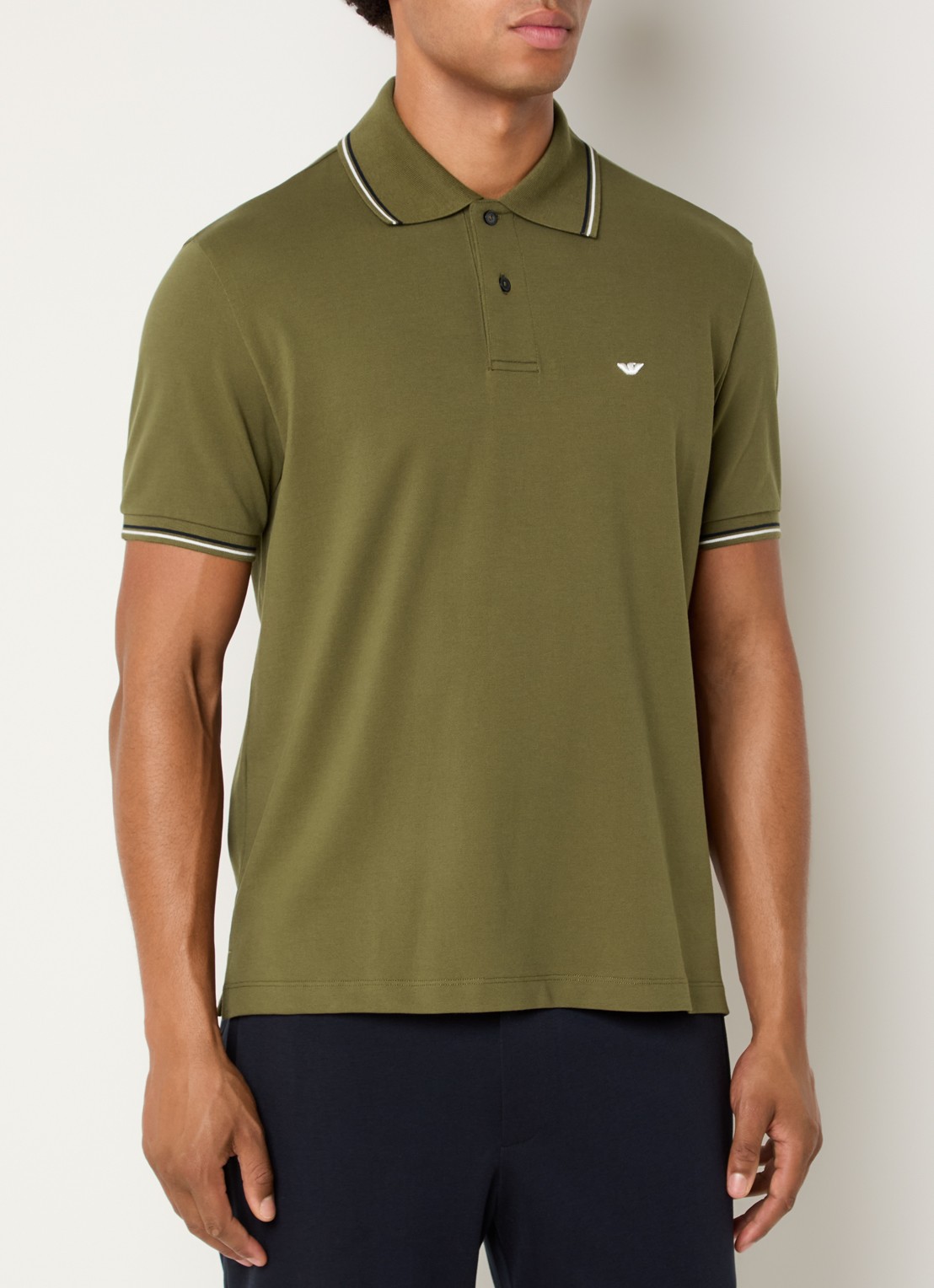 Armani Regular fit polo met logoborduring - detail 3 bronsgroen