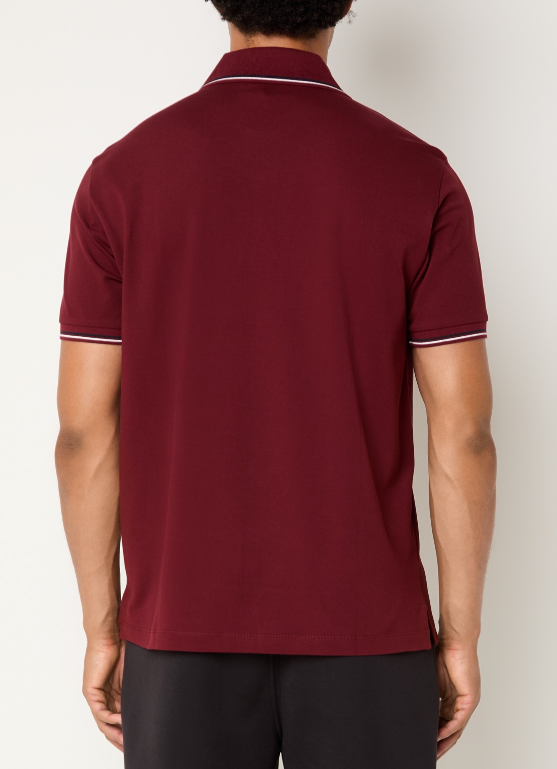 Armani Regular fit polo met logoborduring - achterkant 3 bordeauxrood