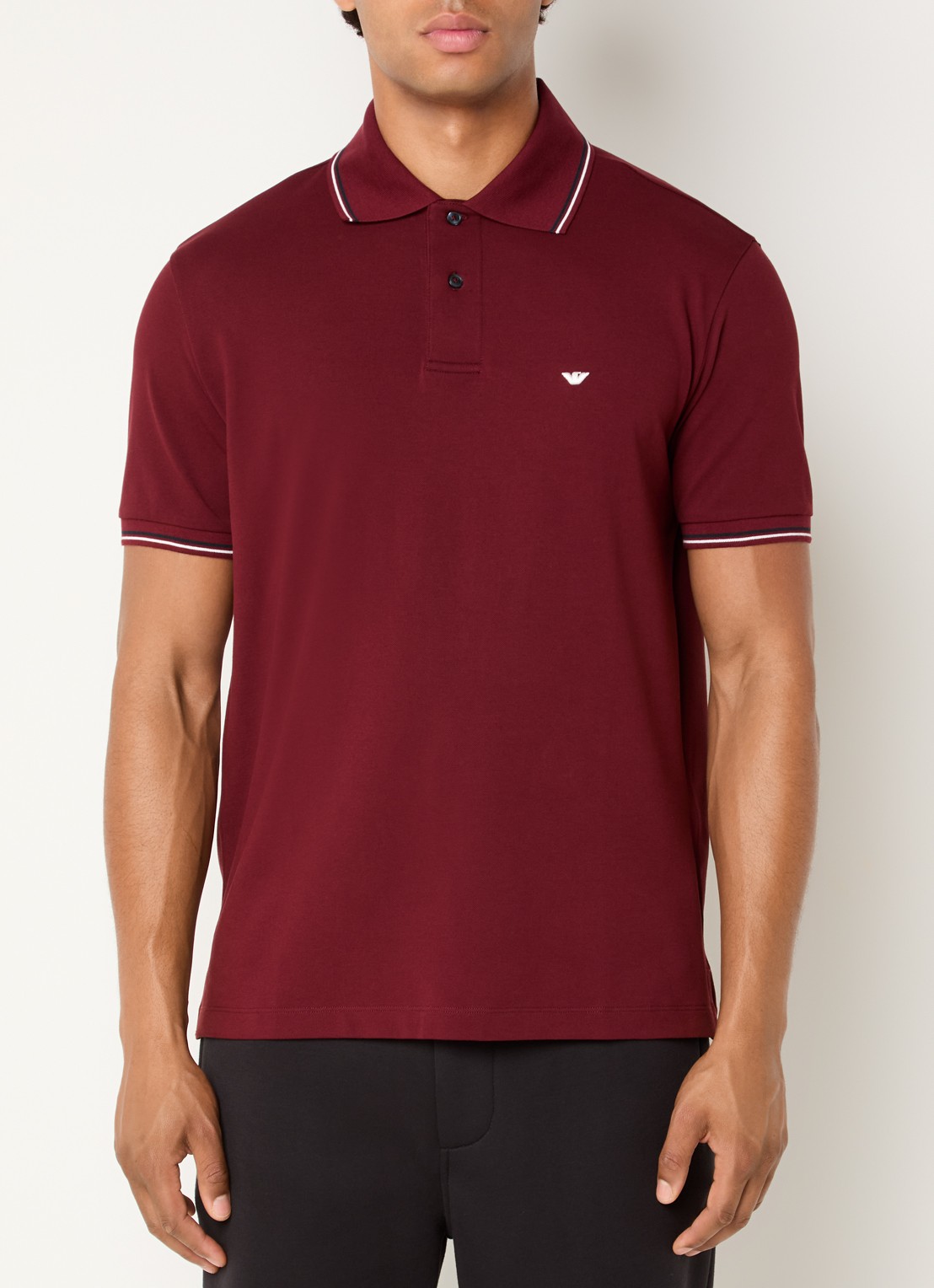 Armani Regular fit polo met logoborduring - detail 4 bordeauxrood