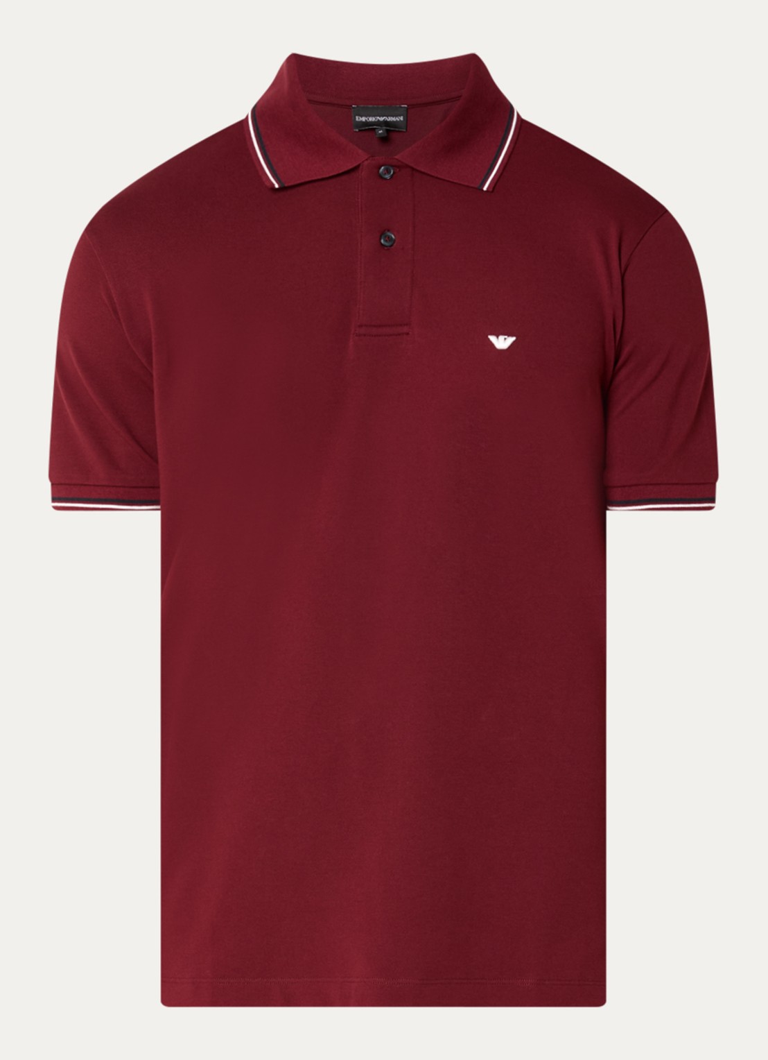 Armani Regular fit polo met logoborduring - voorkant bordeauxrood