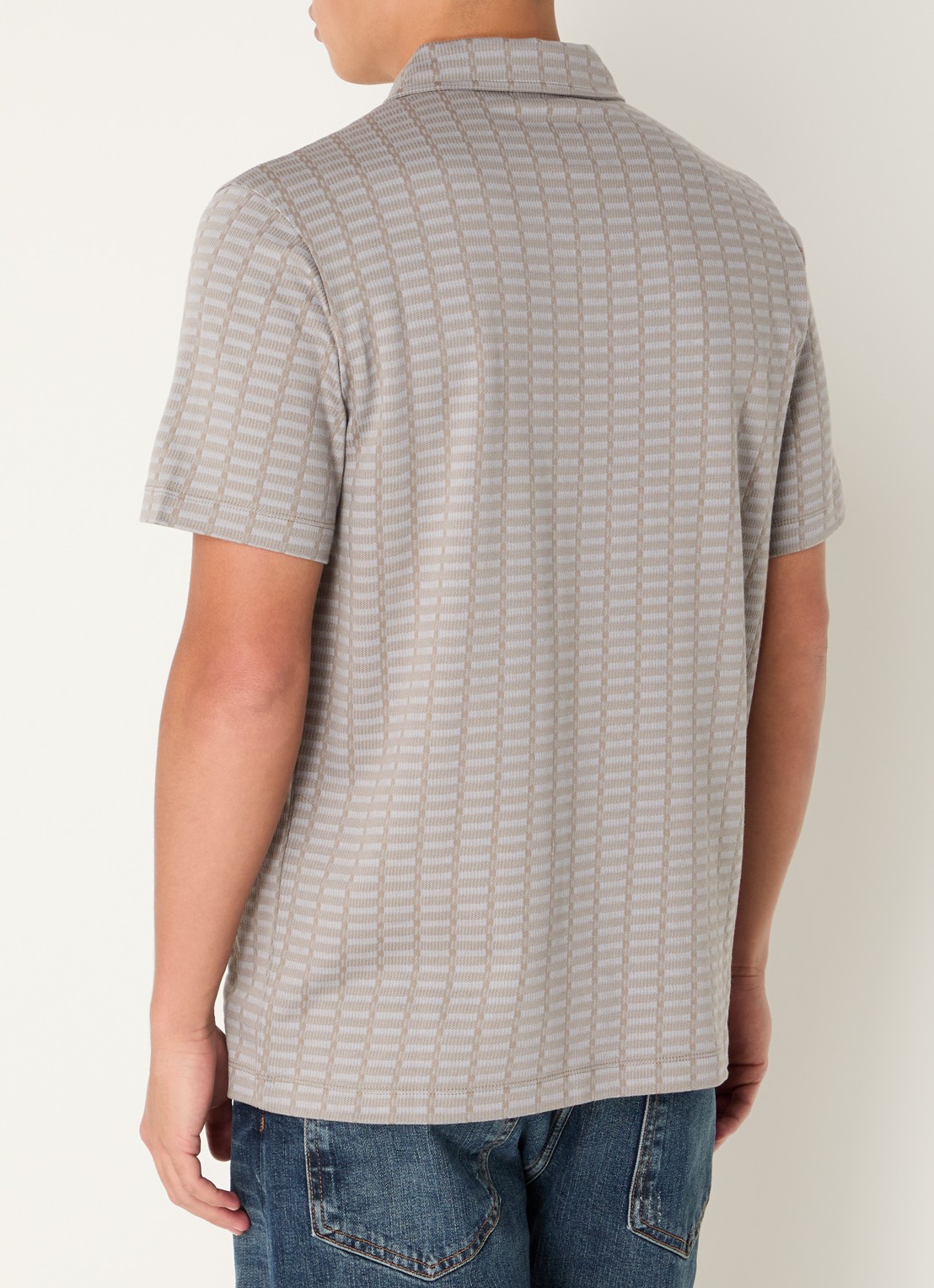 Armani Regular fit polo met logoborduring - achterkant 4 donkerbeige