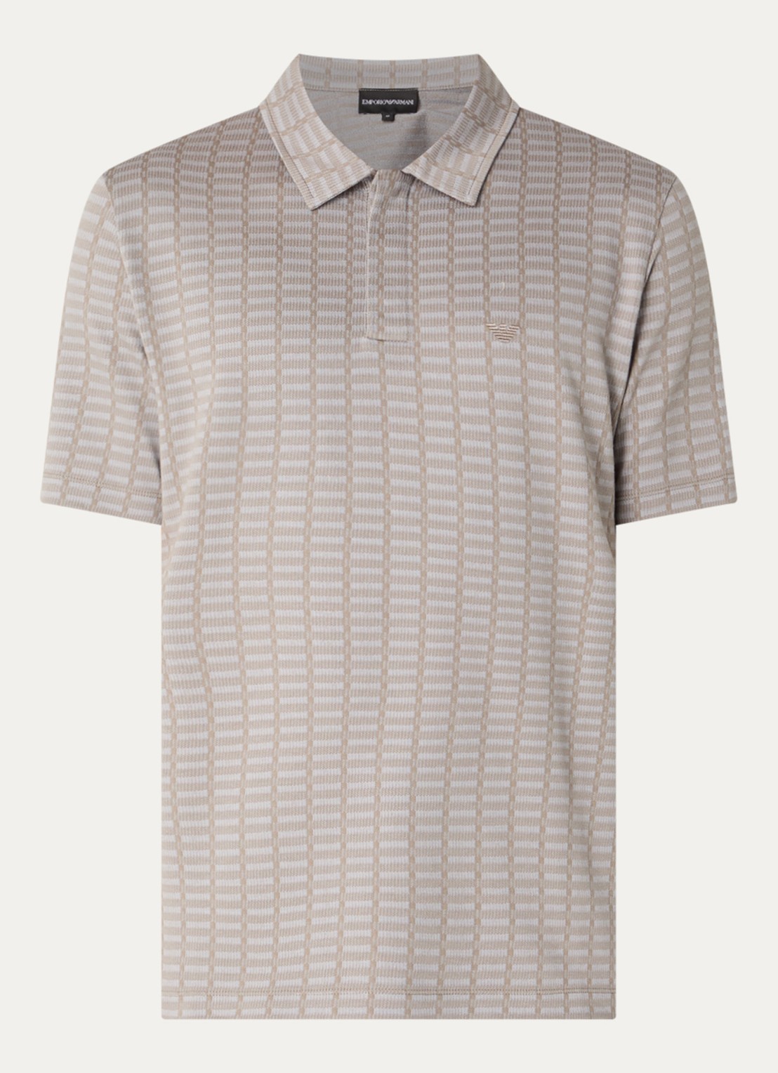 Armani Regular fit polo met logoborduring - voorkant 2 donkerbeige
