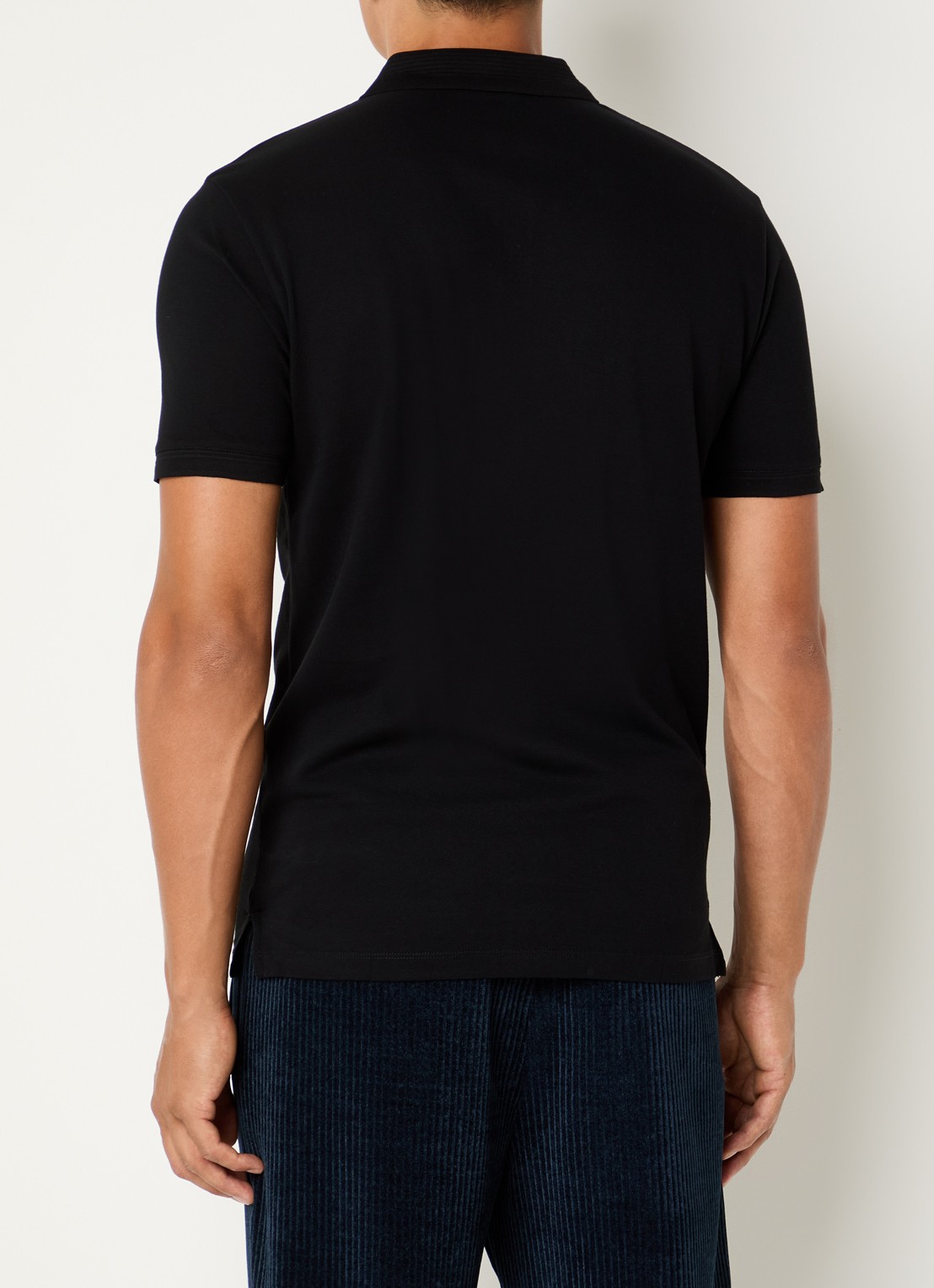 Armani Regular fit polo met logoborduring - achterkant 4 zwart