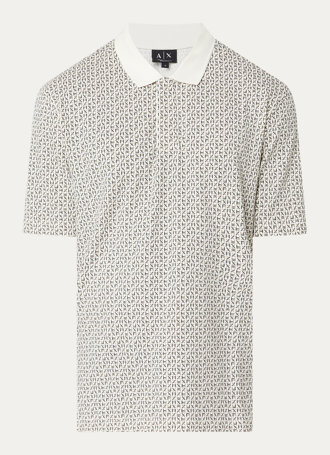 Armani Regular fit polo met logoprint - voorkant 3 ivoor