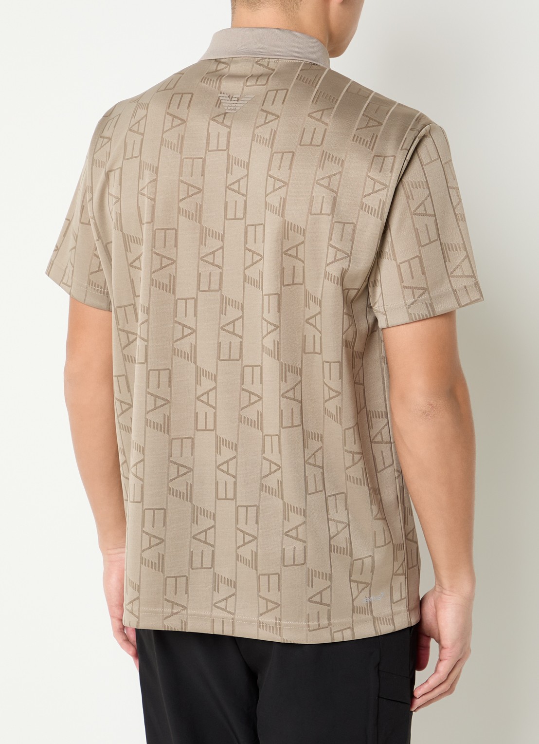 Armani Regular fit polo met logoprint - achterkant donkerbeige