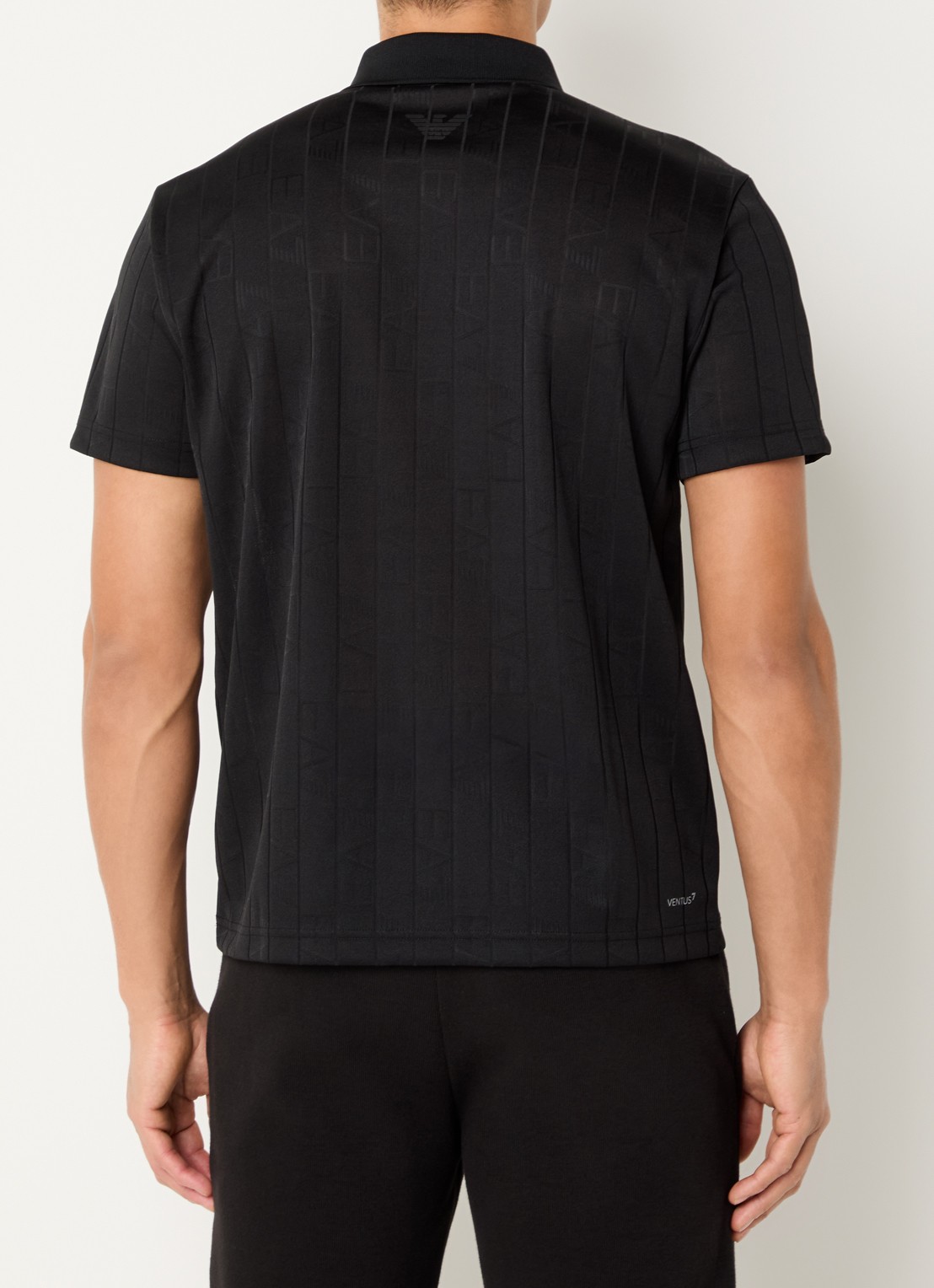 Armani Regular fit polo met logoprint - achterkant 3 fancy black logo / zwart