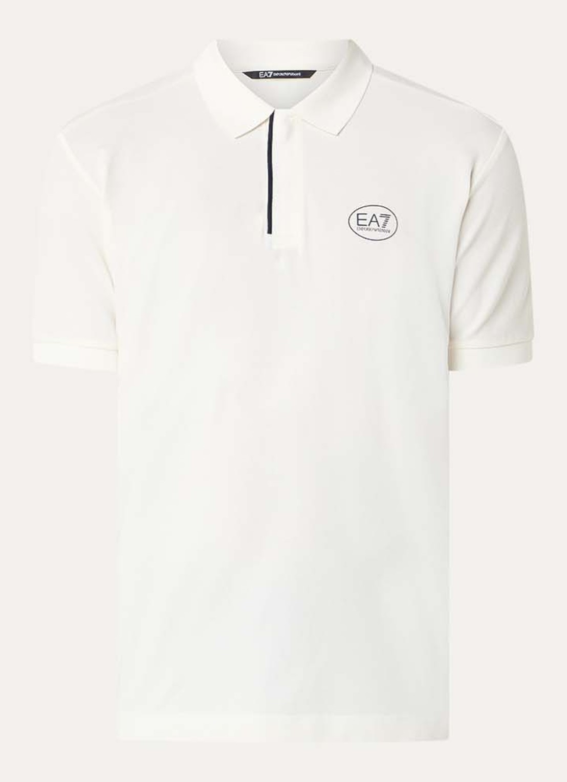 Armani Regular fit polo met logoprint - voorkant 2 gebroken wit