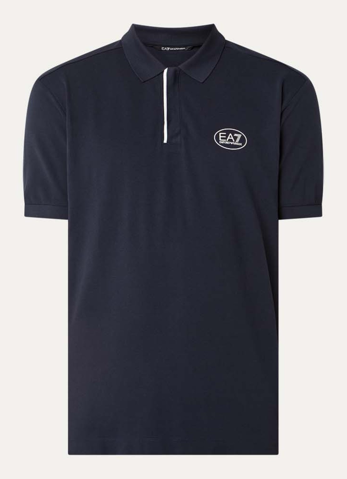 Armani Regular fit polo met logoprint - voorkant zwart