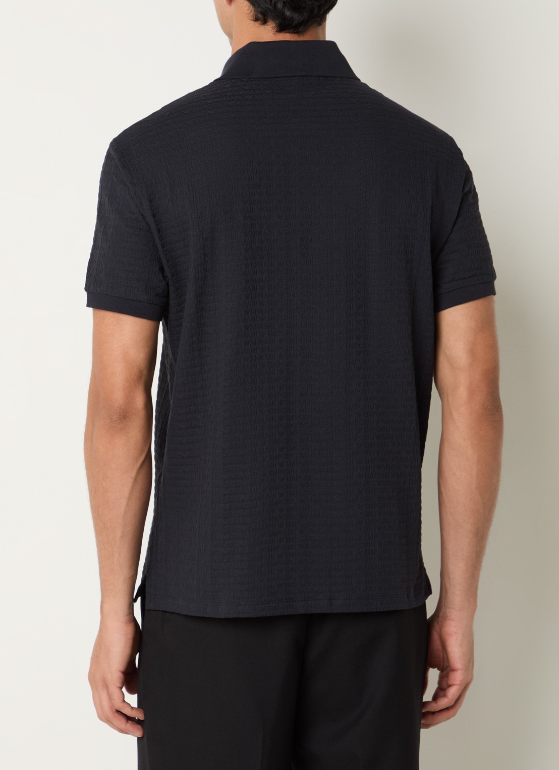 Armani Regular fit polo met logoprint - achterkant 4 donkerblauw