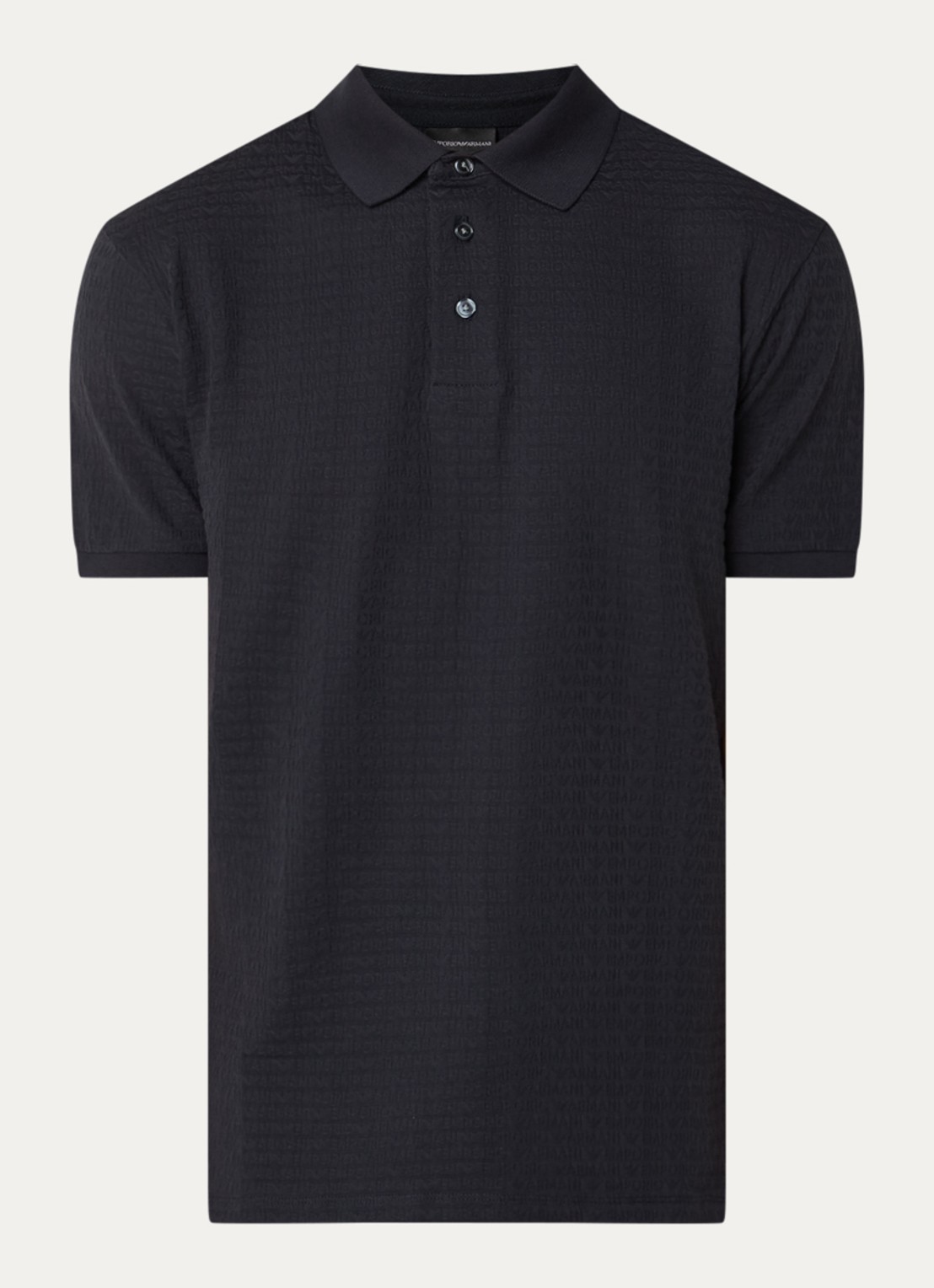 Armani Regular fit polo met logoprint - voorkant donkerblauw