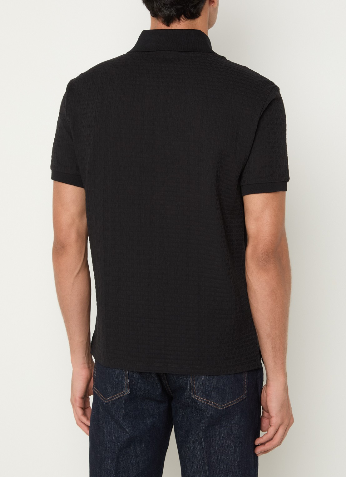 Armani Regular fit polo met logoprint - achterkant zwart