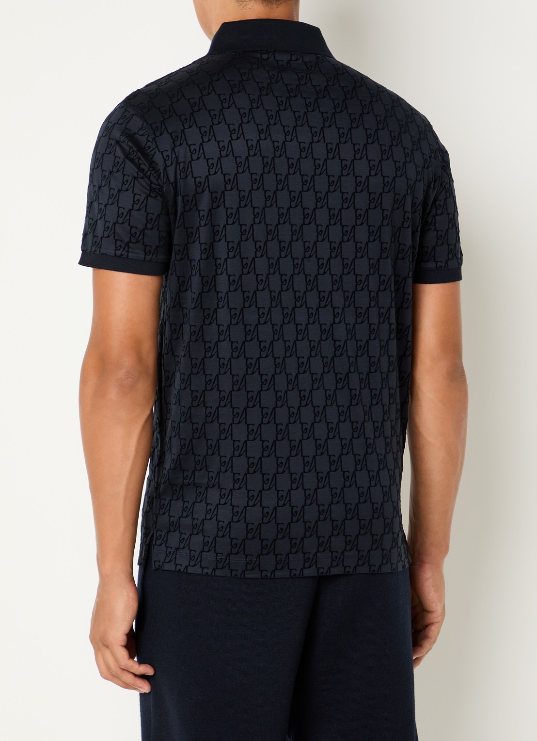 Armani Regular fit polo met logoprint - achterkant 3 donkerblauw