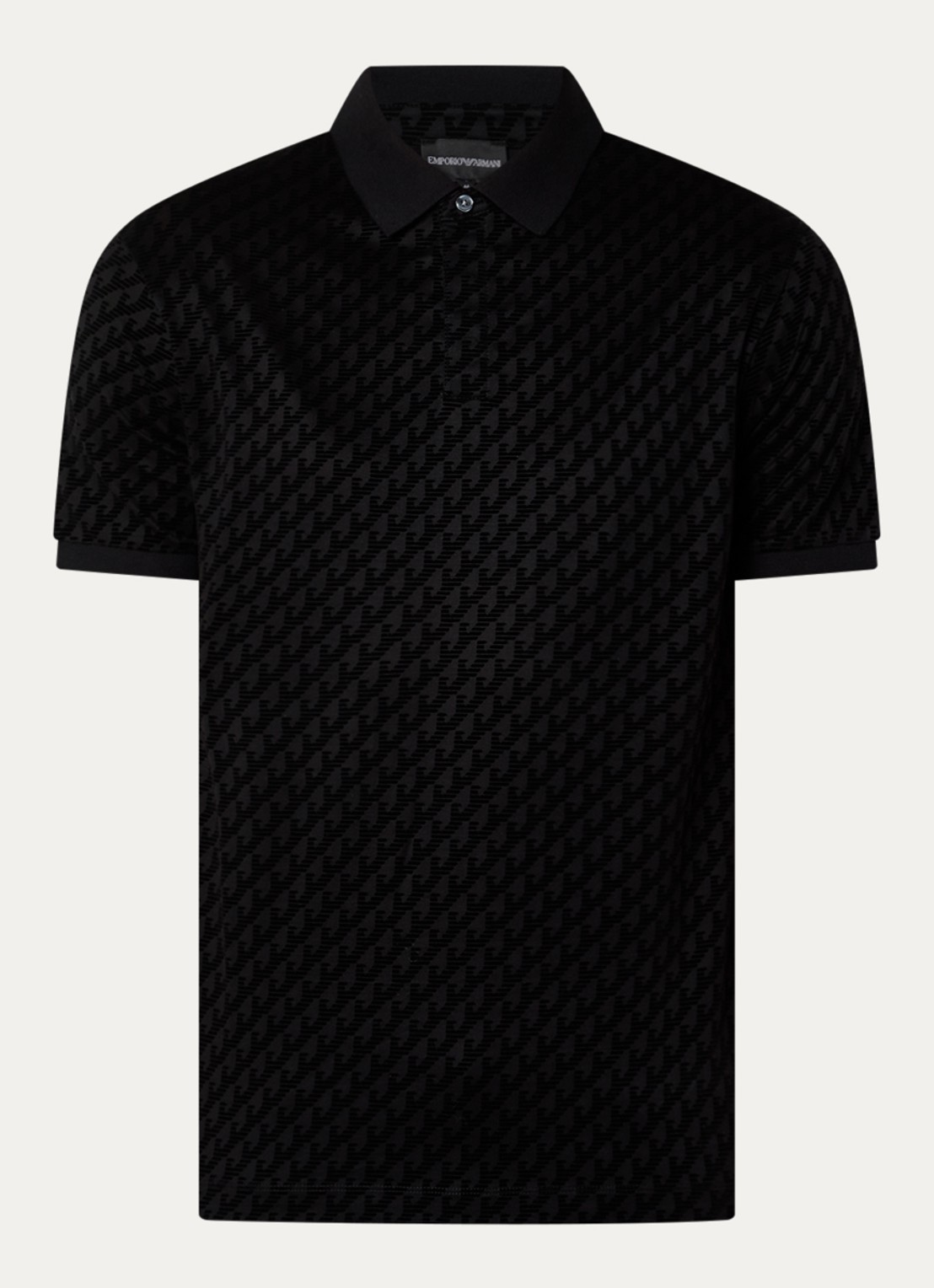 Armani Regular fit polo met logoprint - voorkant 2 zwart
