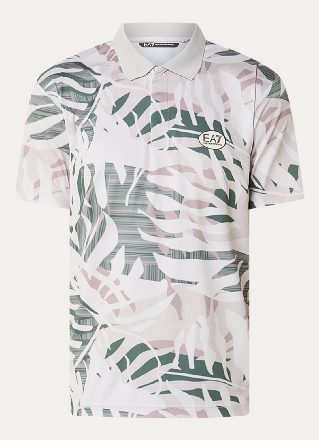 Armani Regular fit polo met print - voorkant beige