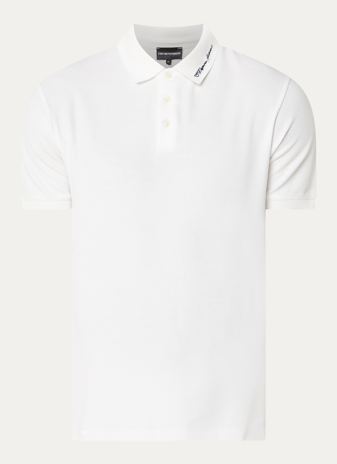 Armani Regular fit polo met stretch - voorkant wit