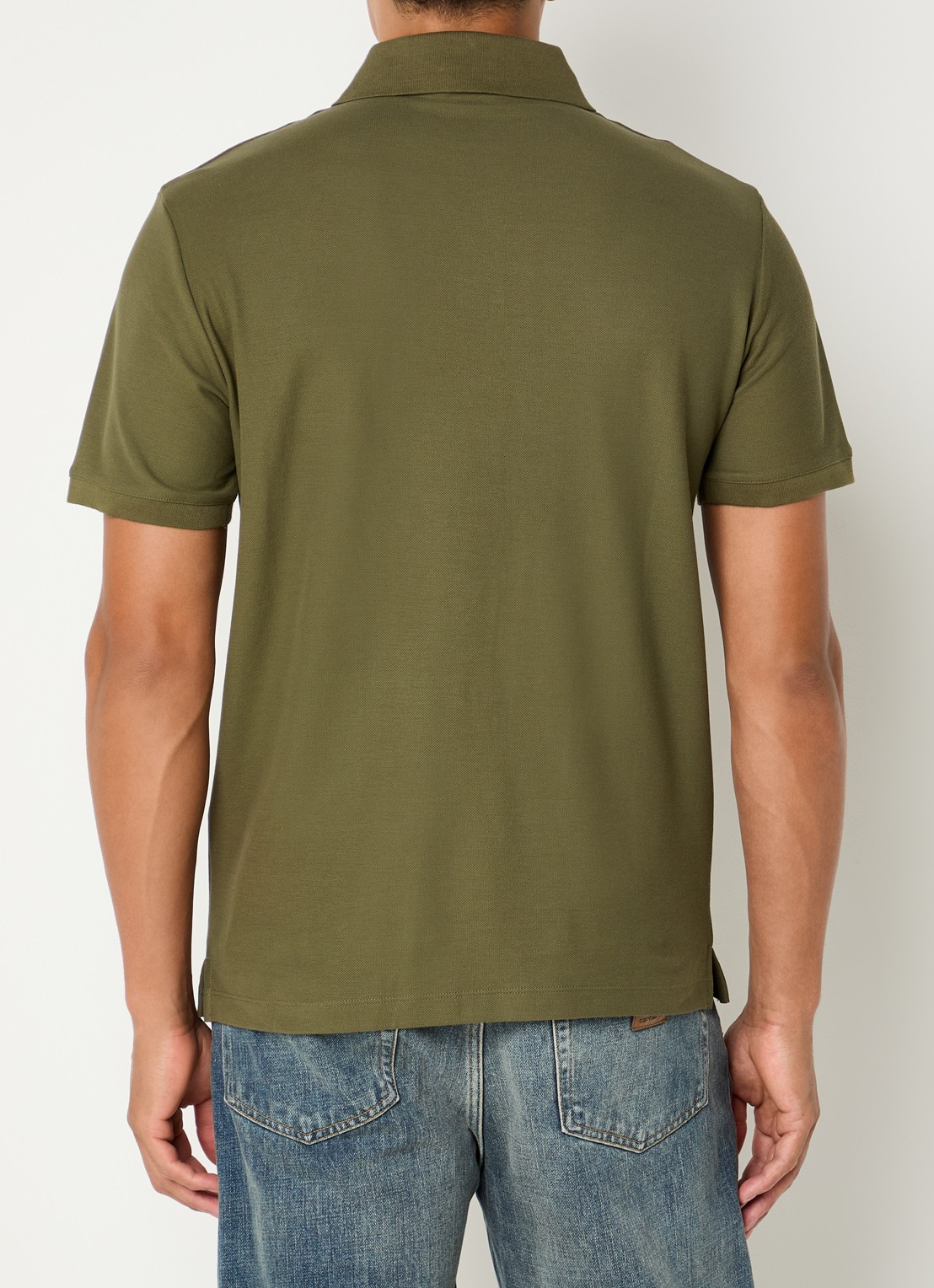 Armani Regular fit polo met stretch - achterkant 4 bronsgroen