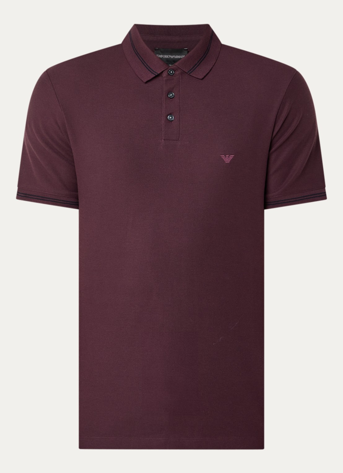 Armani Regular fit polo met stretch - voorkant bordeauxrood