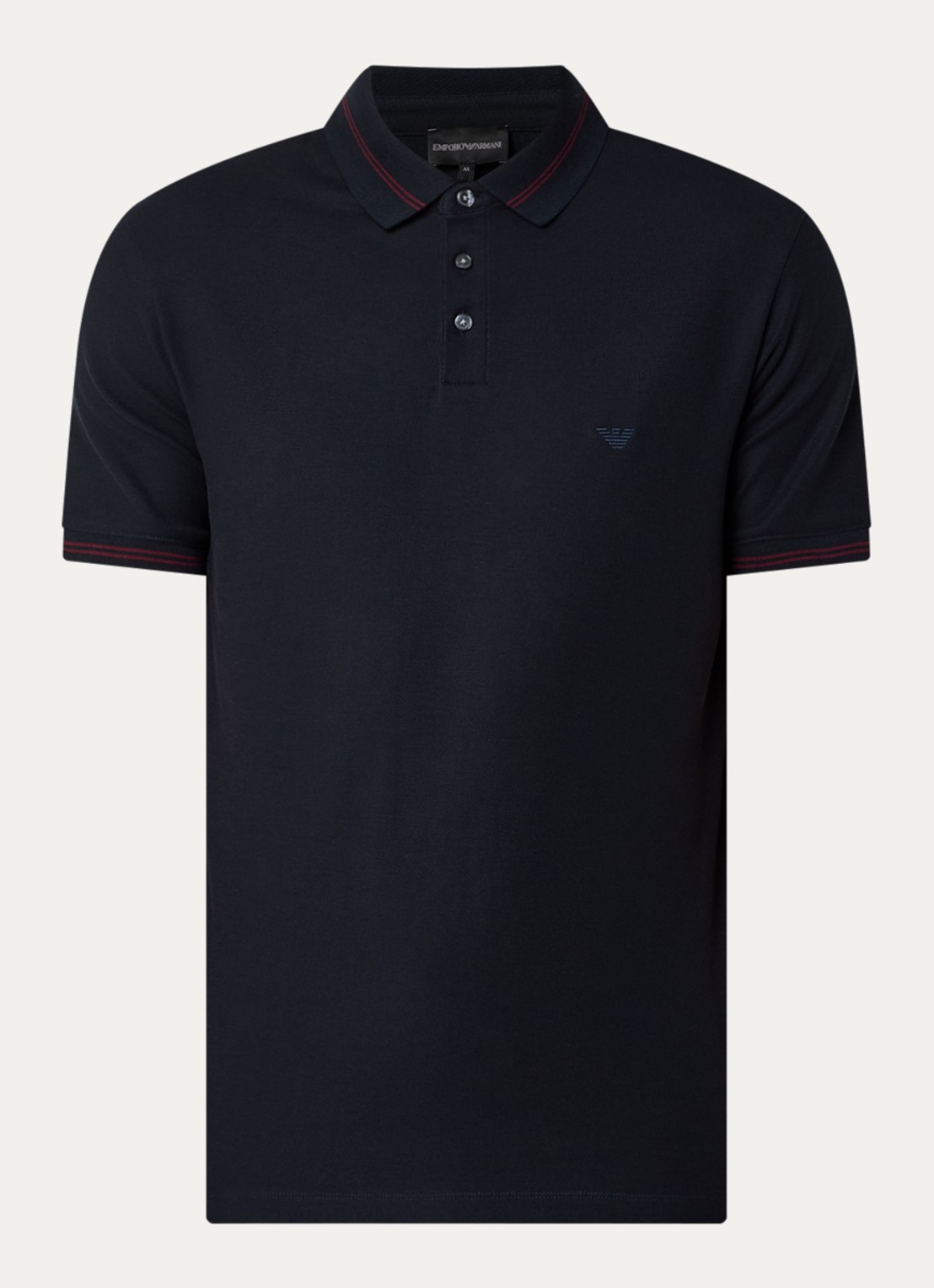 Armani Regular fit polo met stretch - voorkant 3 donkerblauw