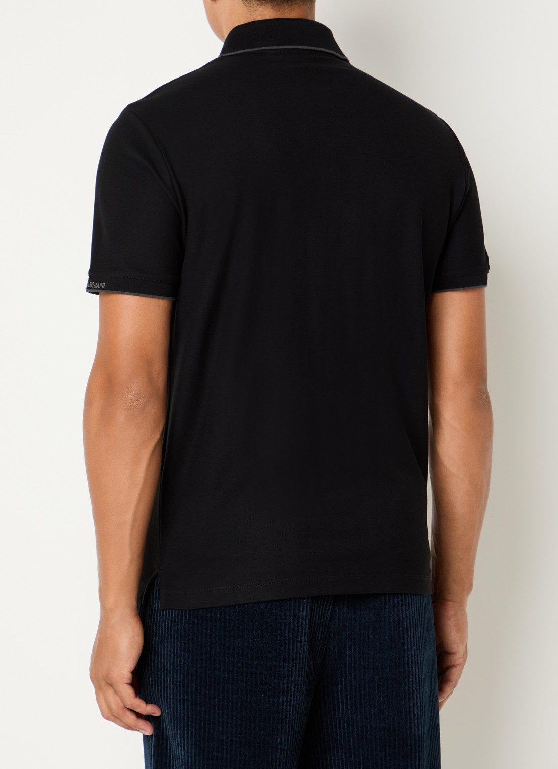 Armani Regular fit polo met stretch - achterkant 3 zwart