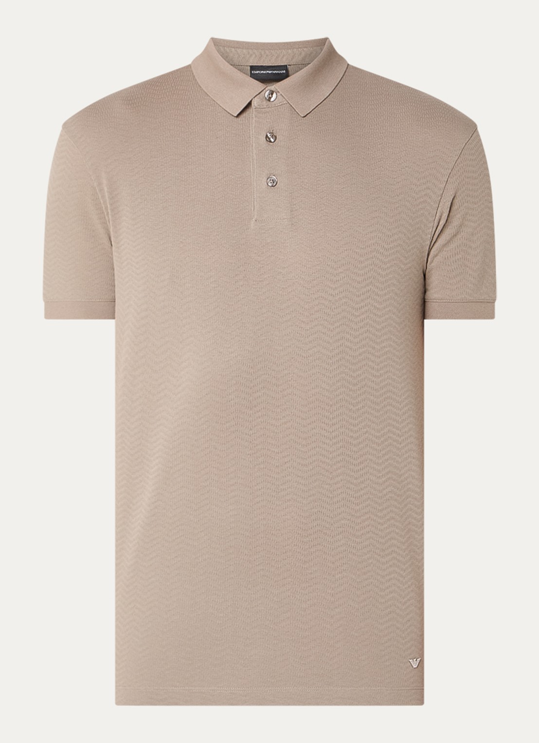 Armani Regular fit polo met structuur - voorkant zand