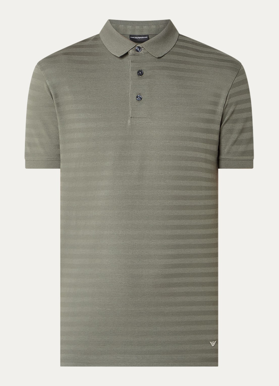 Armani Regular fit polo met structuur - voorkant olijfgroen