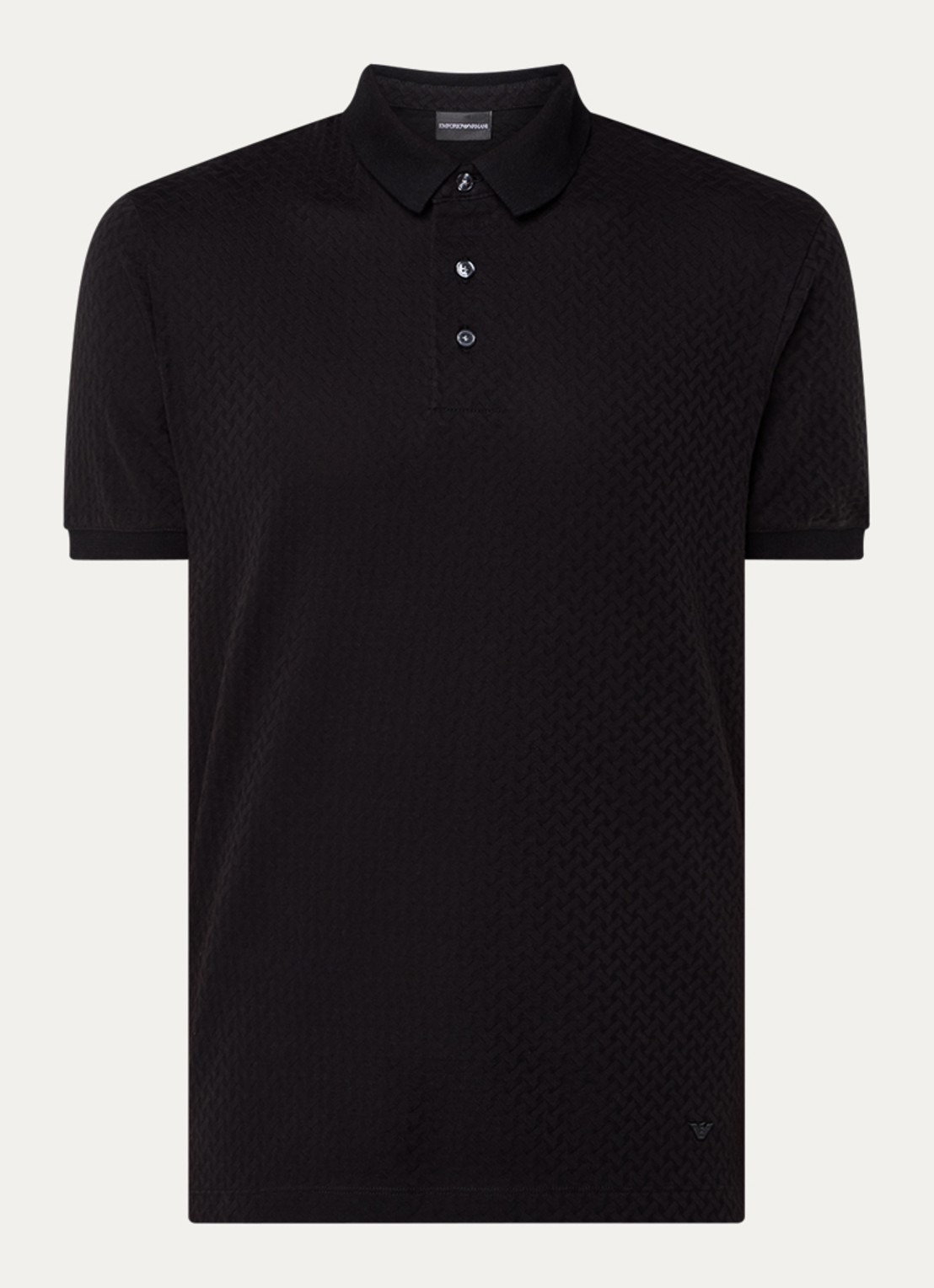 Armani Regular fit polo met structuur - voorkant donkerblauw