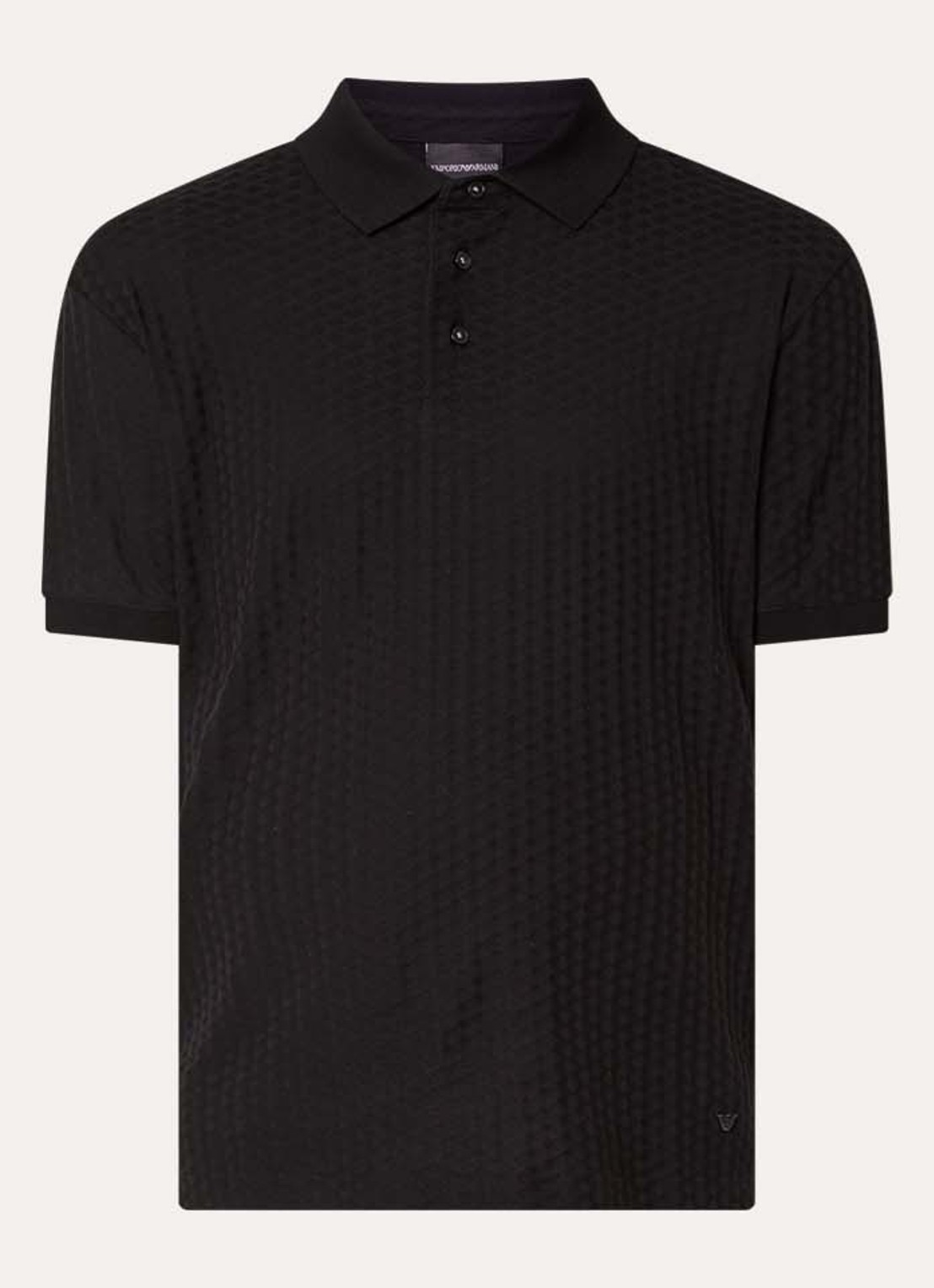 Armani Regular fit polo met structuur - voorkant 3 zwart