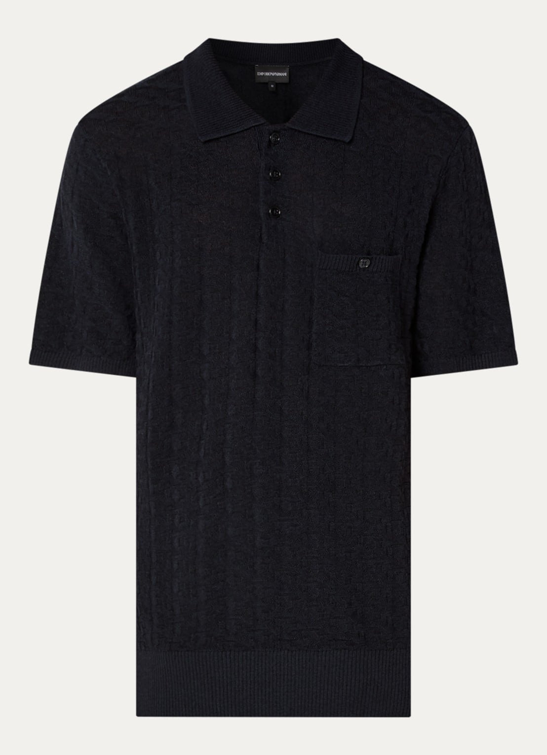 Armani Regular fit polo met structuur - voorkant 2 donkerblauw
