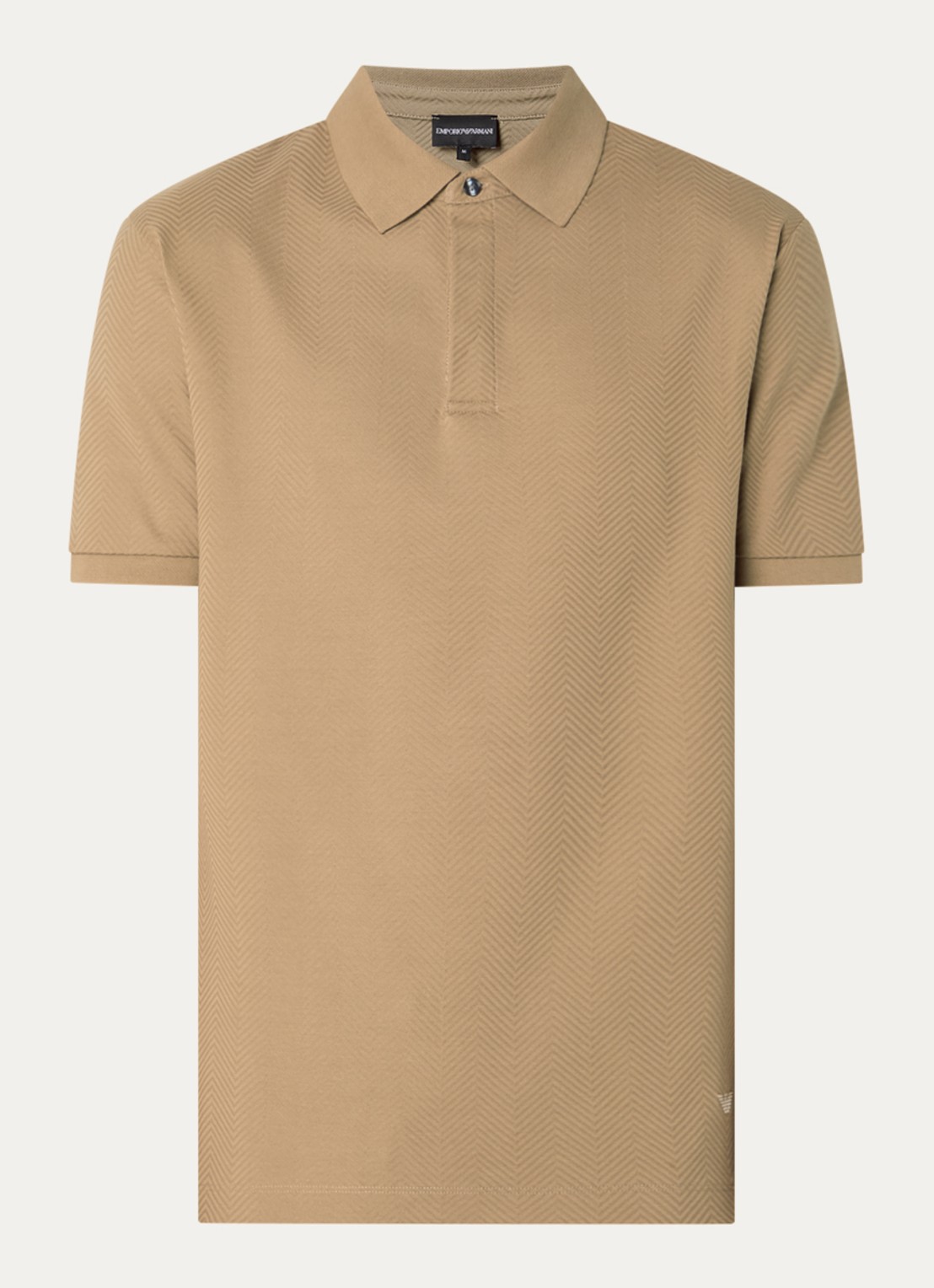 Armani Regular fit polo met structuur - voorkant camel
