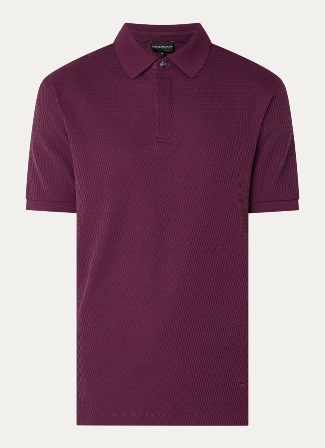 Armani Regular fit polo met structuur - voorkant aubergine