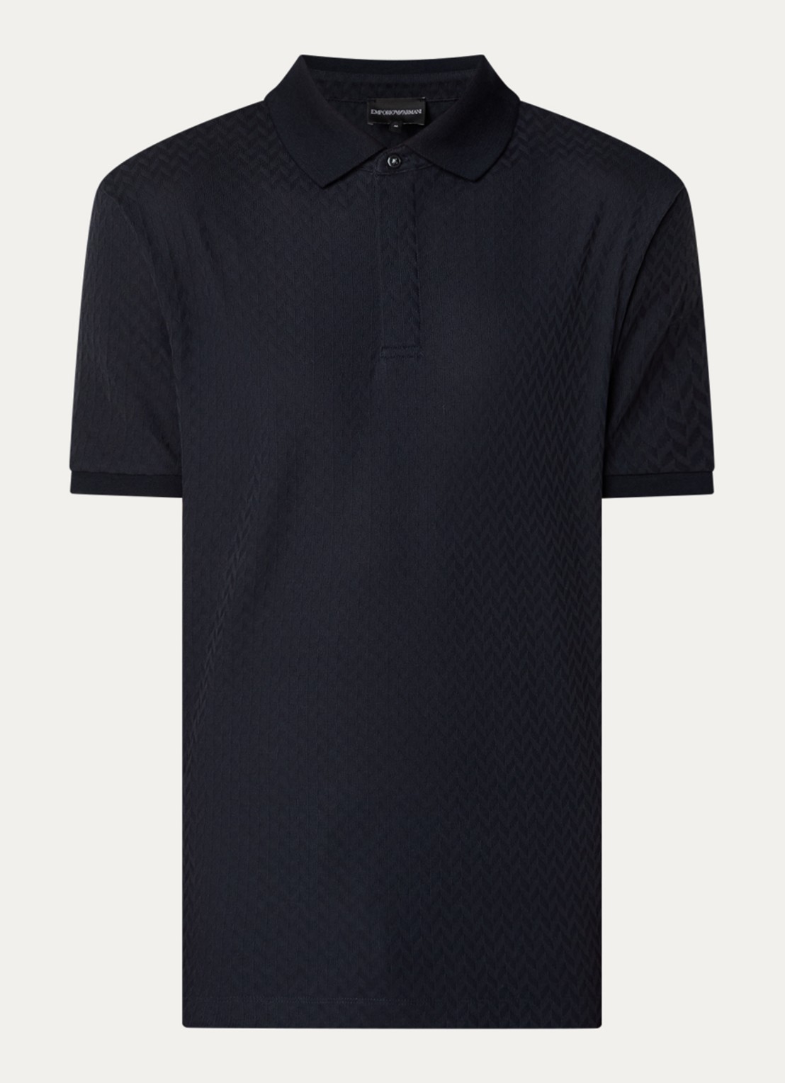 Armani Regular fit polo met structuur - voorkant 3 zwart