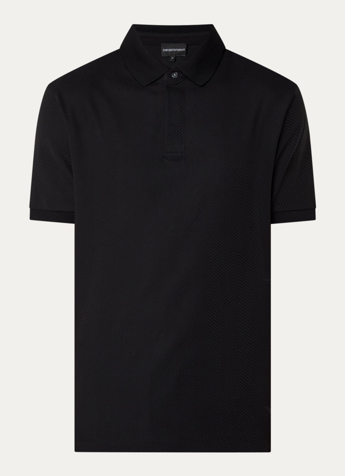 Armani Regular fit polo met structuur - voorkant 5 zwart
