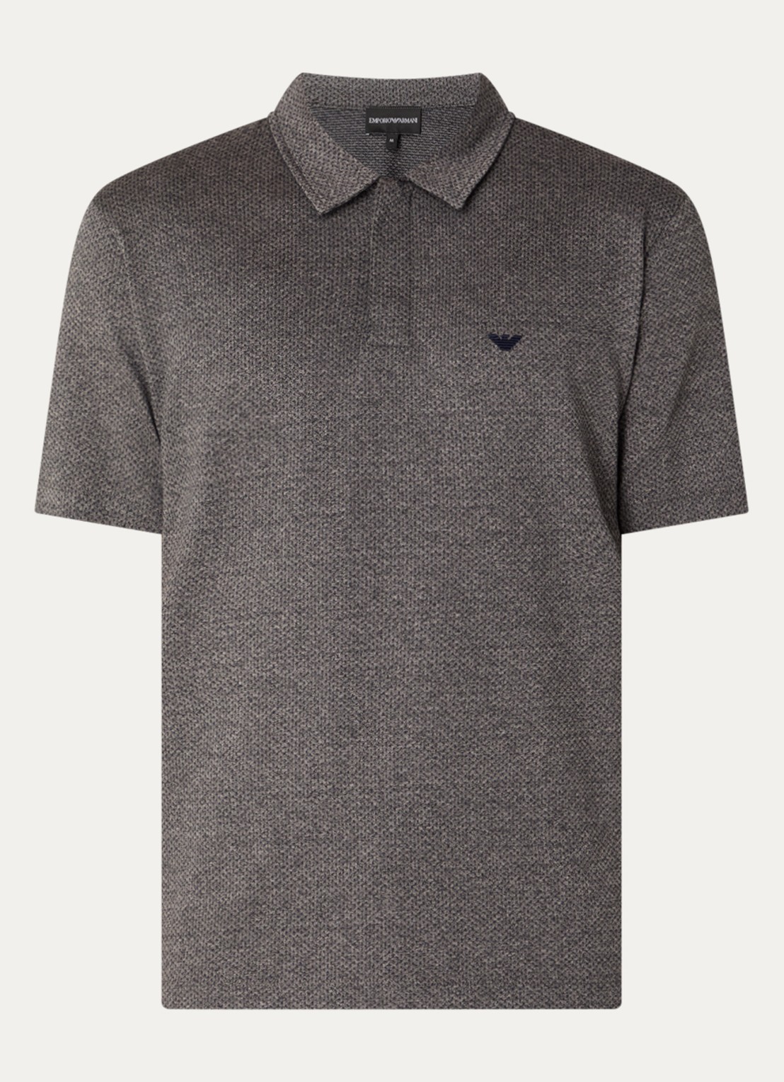 Armani Regular fit polo met structuur - voorkant 2 donkergrijs