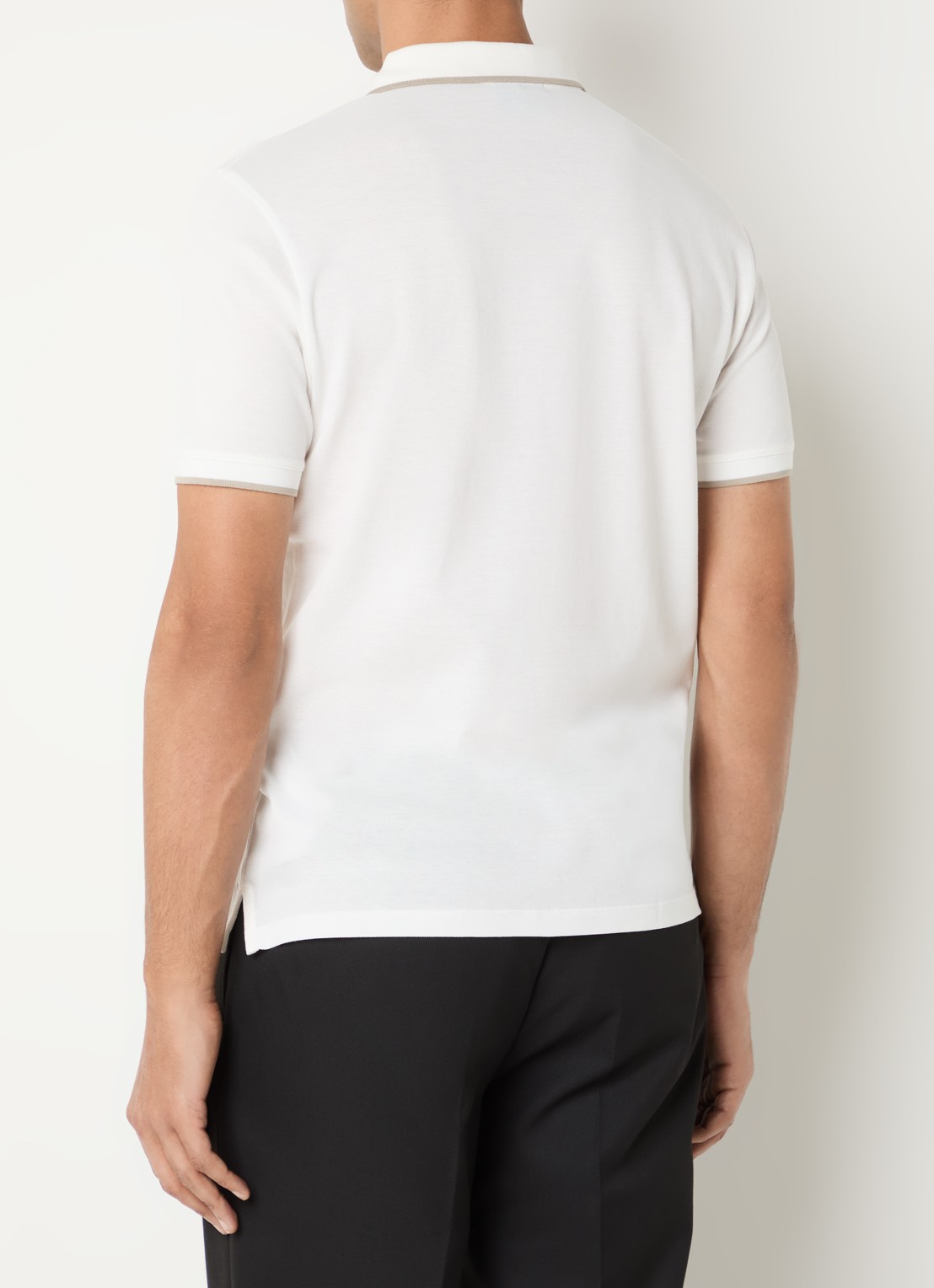 Armani Regular fit polo van piqué katoen met logo - achterkant 4 wit