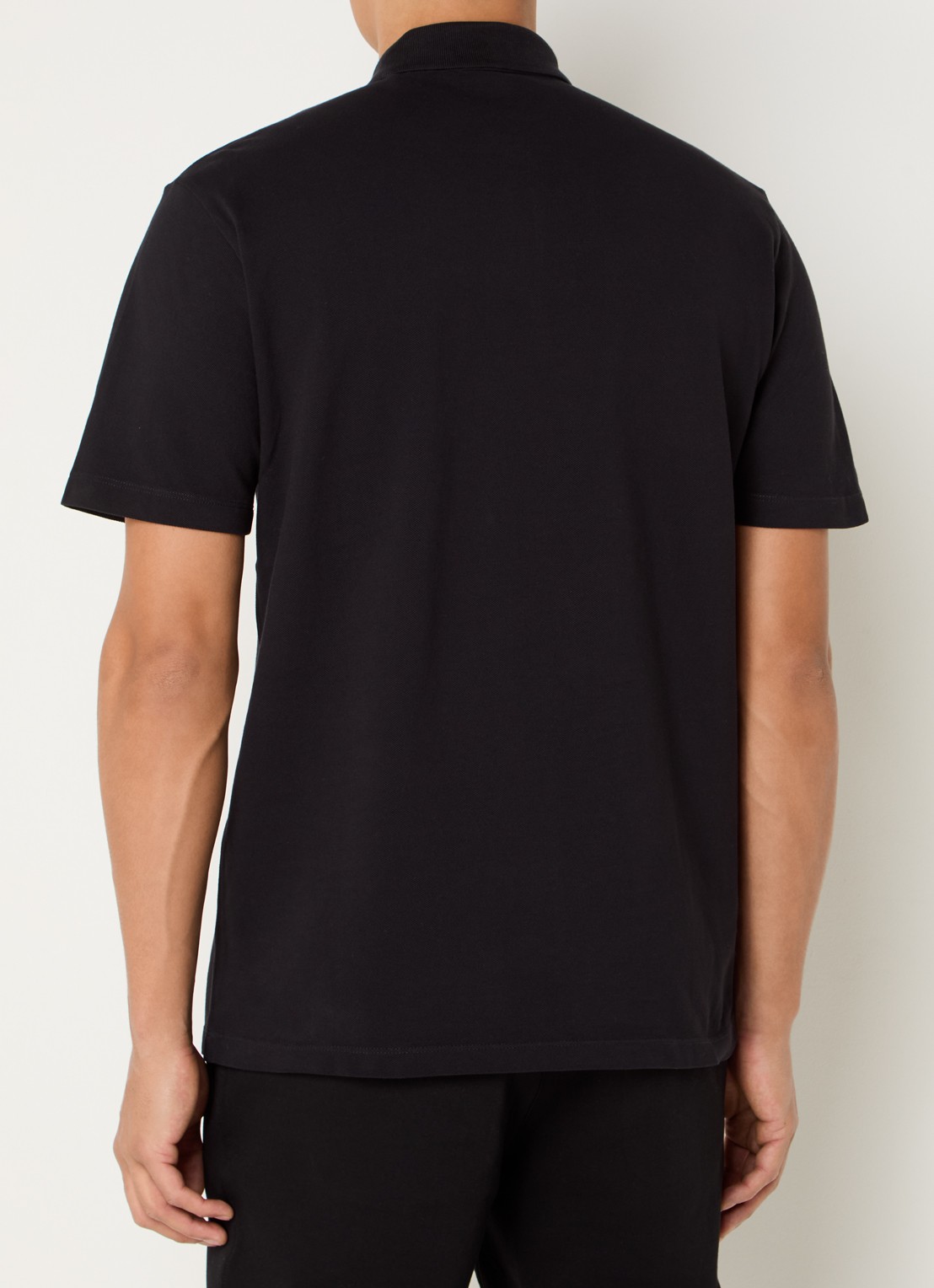 Armani Regular fit polo van piqué katoen met logoborduring - achterkant 3 donkerblauw