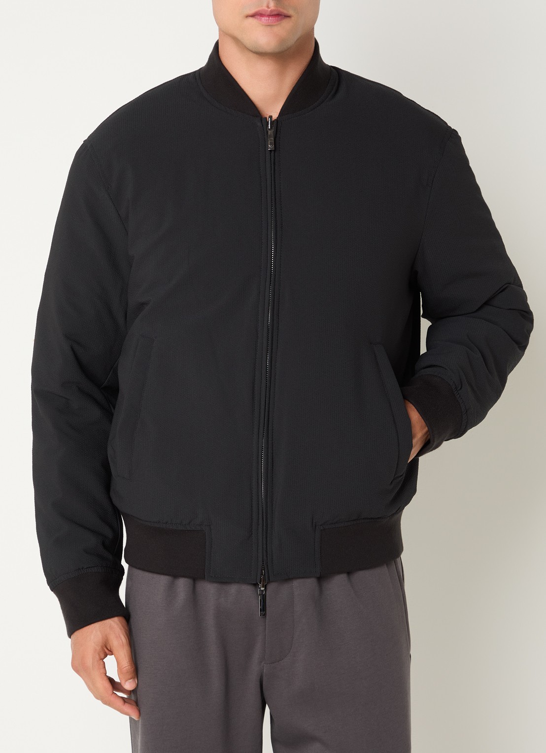 Armani Reversible bomberjack met donsvulling - detail 5 donkerblauw