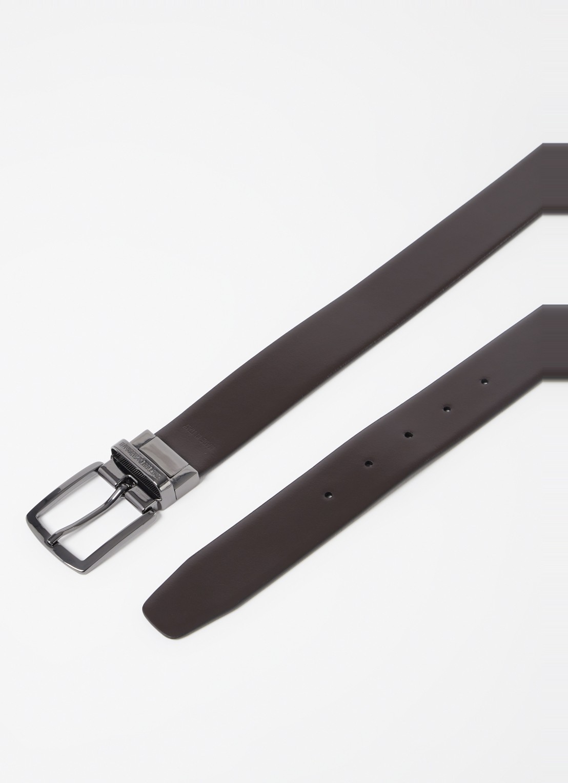 Armani Reversible riem van leer - detail 2 zwart