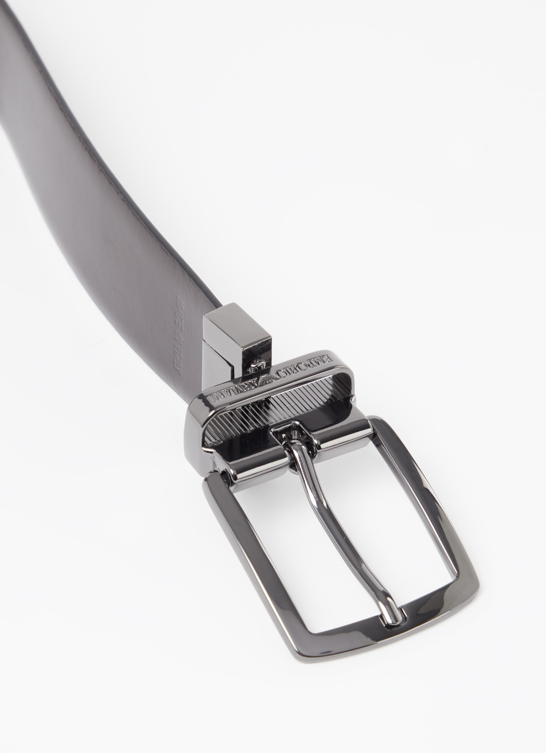 Armani Reversible riem van leer - detail 3 zwart
