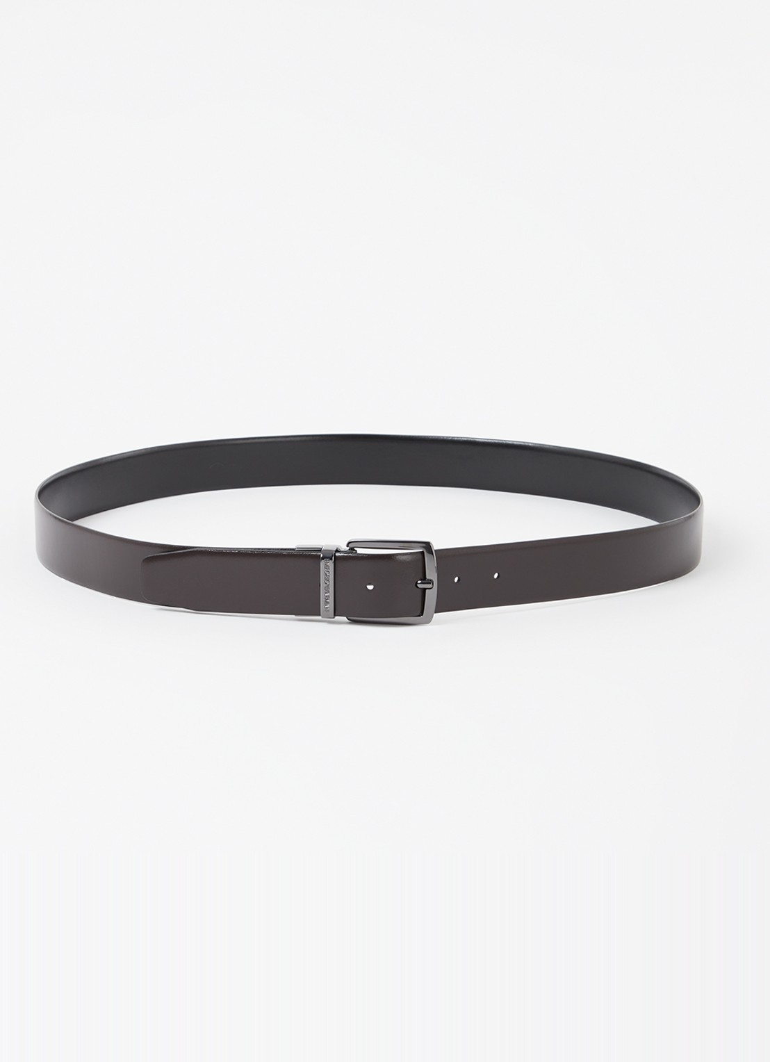 Armani Reversible riem van leer - voorkant zwart