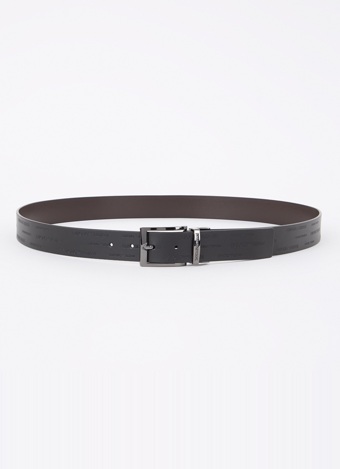 Armani Reversible riem van leer - voorkant donkerbruin
