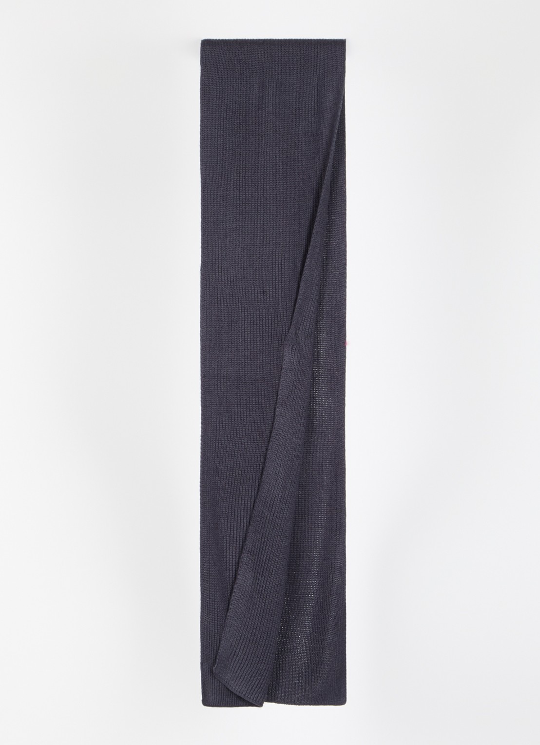 Armani Ribgebreide sjaal in wolblend 190 x 25 cm - voorkant 3 donkerblauw