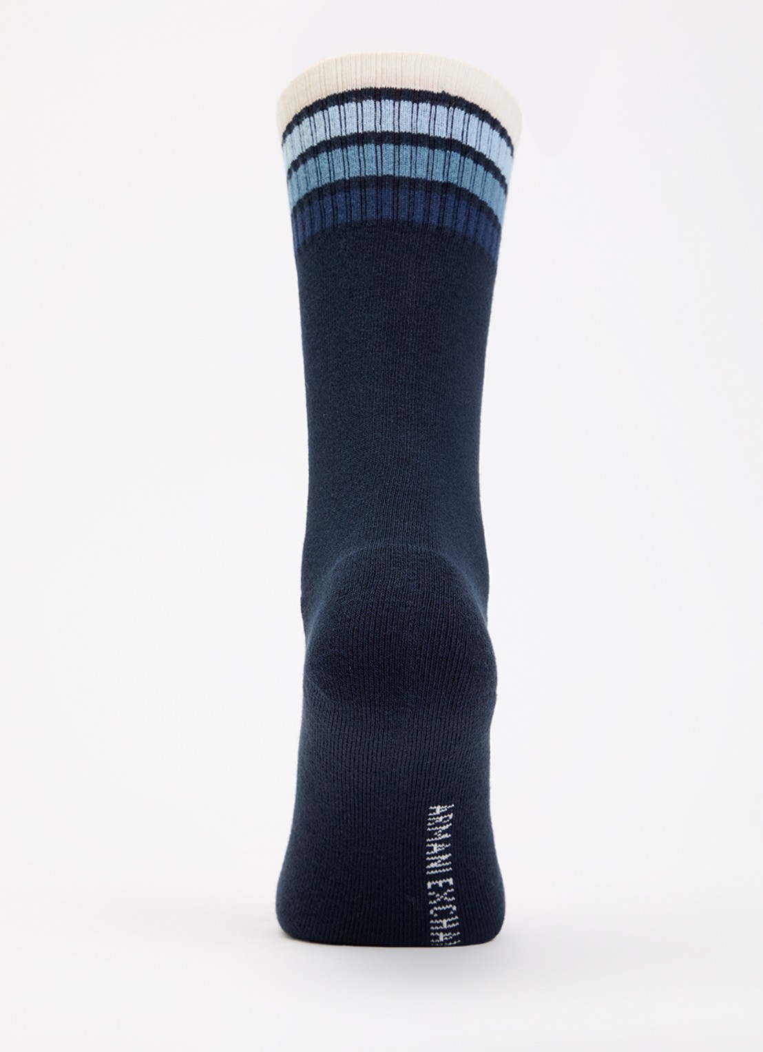 Armani Ribgebreide sokken in katoenblend - voorkant 2 donkerblauw