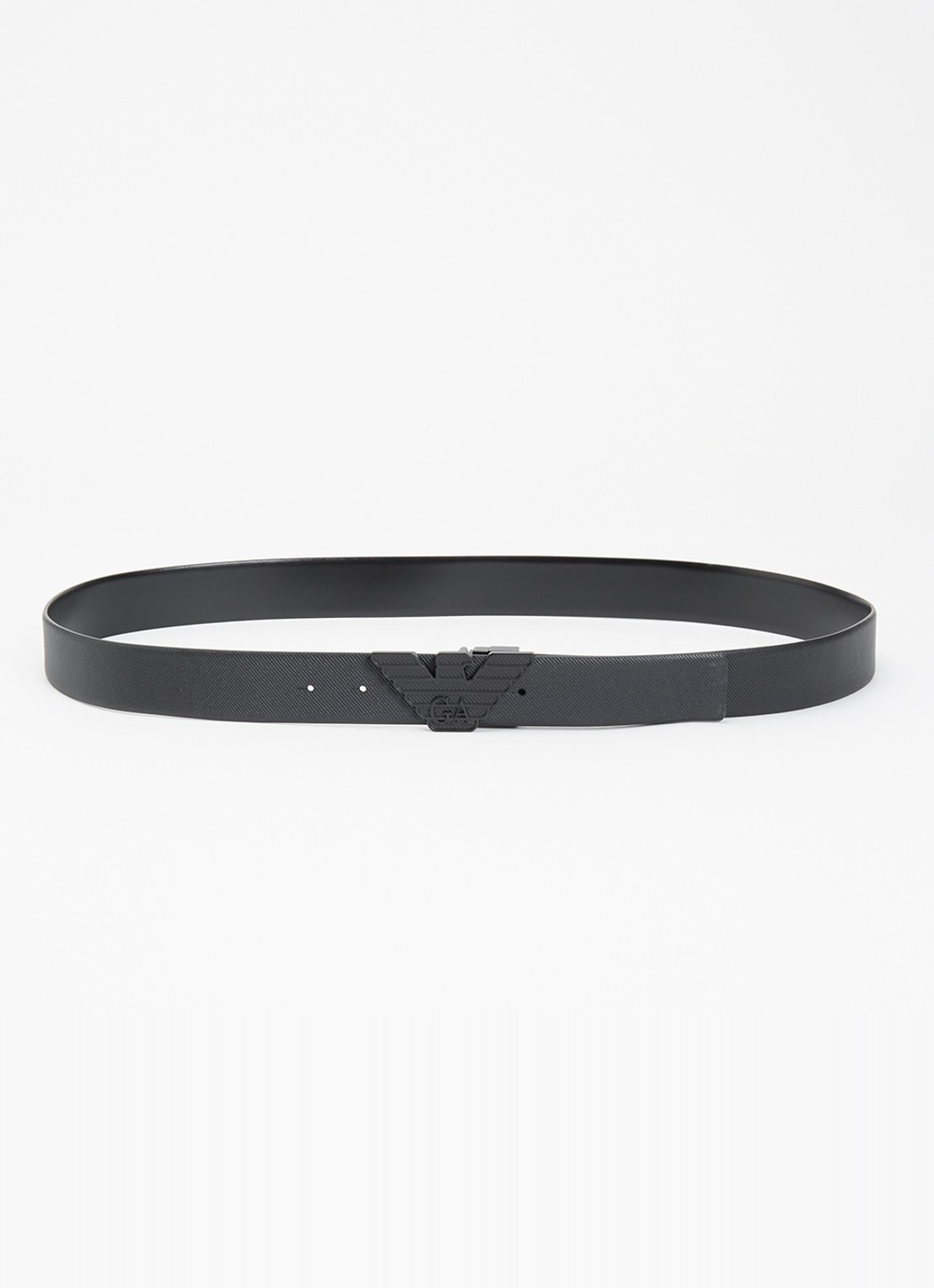 Armani Riem van leer met logo - voorkant zwart