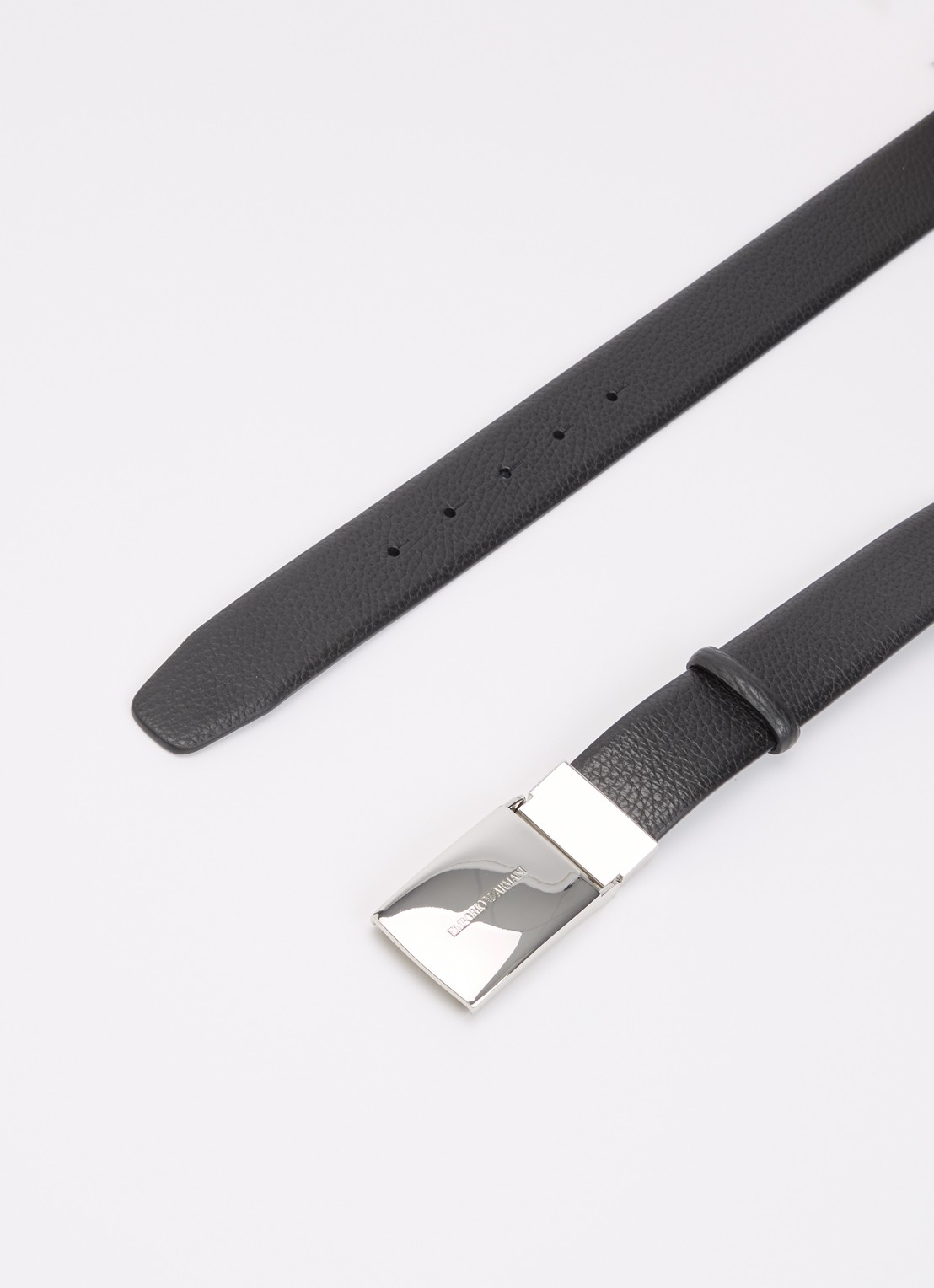 Armani Riem van leer met logo - detail 2 zwart