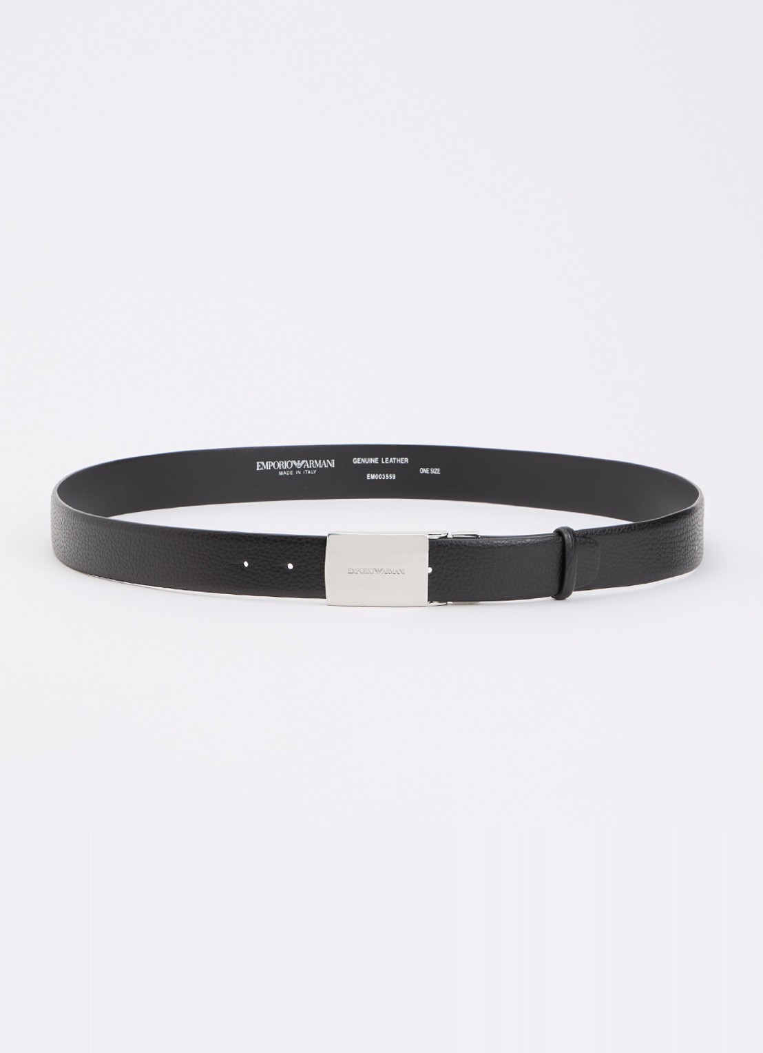 Armani Riem van leer met logo - voorkant zwart