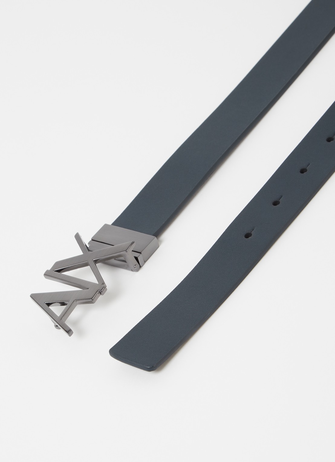 Armani Riem van leer - detail 3 donkerblauw
