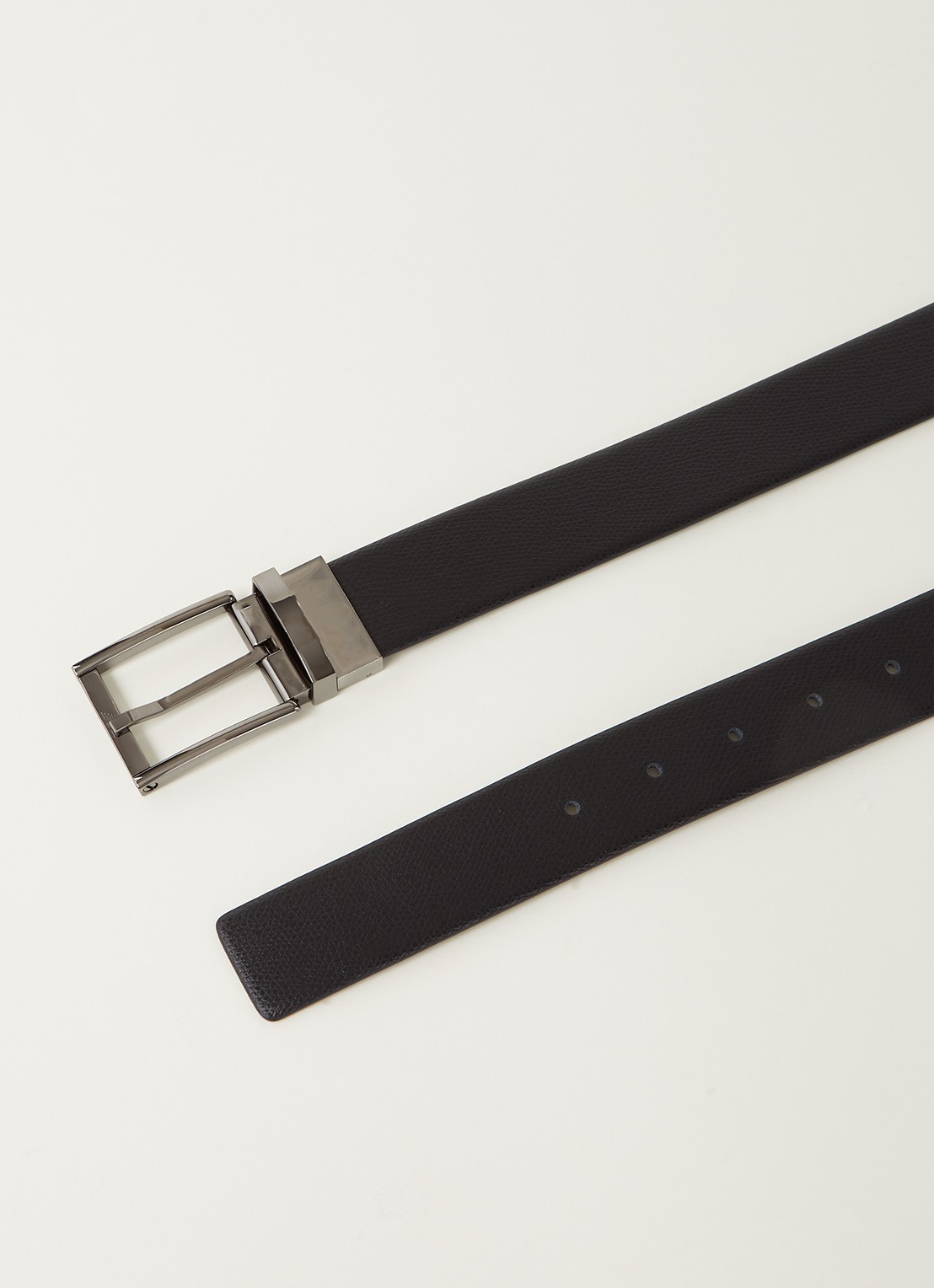 Armani Riem van leer  - detail 2 zwart